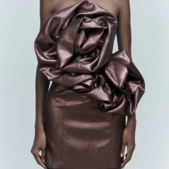 ZARA VOLUMINOUS FLORAL DRESS - Picture 3 of 10